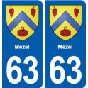 63 Mézel blason autocollant plaque stickers ville