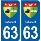 63 Nohanent blason autocollant plaque stickers ville