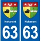 63 Nohanent blason autocollant plaque stickers ville