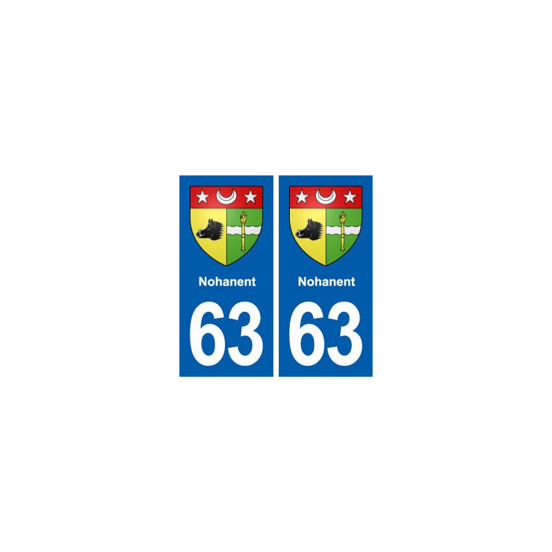 63 Nohanent blason autocollant plaque stickers ville