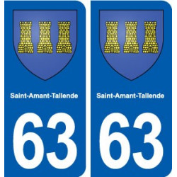 63 Saint-Amant-Tallende blason autocollant plaque stickers ville