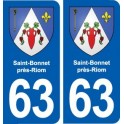 63 Saint-Bonnet-près-Riom blason autocollant plaque stickers ville