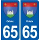 65 Orleix blason autocollant plaque stickers ville