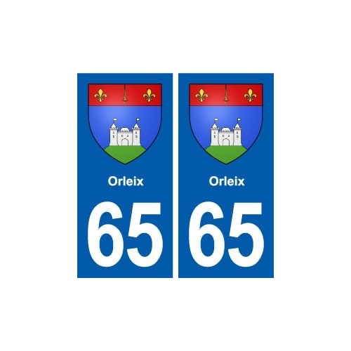 65 Orleix blason autocollant plaque stickers ville