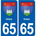 65 Orleix blason autocollant plaque stickers ville