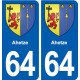 64 Ahetze blason autocollant plaque stickers ville