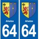64 Ahetze blason autocollant plaque stickers ville