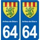 64 Arthez-de-Béarn blason autocollant plaque stickers ville