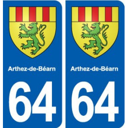 64 Arthez-de-Béarn blason autocollant plaque stickers ville