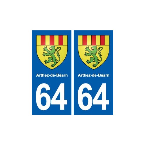64 Arthez-de-Béarn blason autocollant plaque stickers ville