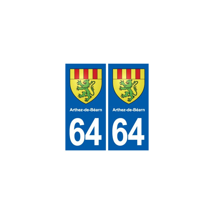64 Arthez-de-Béarn blason autocollant plaque stickers ville