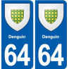 64 Denguin blason autocollant plaque stickers ville