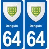 64 Denguin blason autocollant plaque stickers ville
