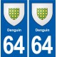 64 Denguin blason autocollant plaque stickers ville