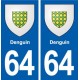 64 Denguin blason autocollant plaque stickers ville