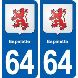 64 Espelette blason autocollant plaque stickers ville