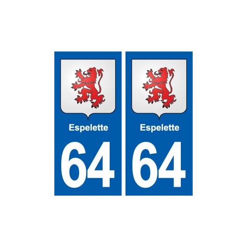 64 Espelette blason autocollant plaque stickers ville