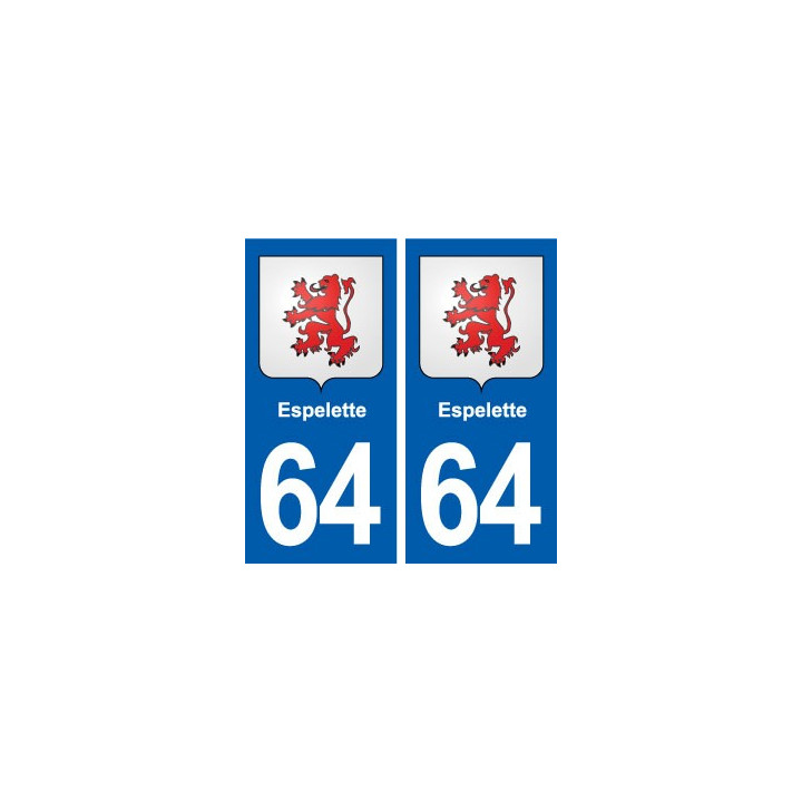 64 Espelette blason autocollant plaque stickers ville