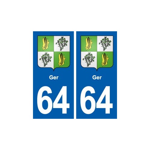 64 Ger blason autocollant plaque stickers ville