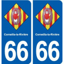 66 Corneilla-la-Rivière blason autocollant plaque stickers ville