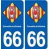 66 Corneilla-la-Rivière blason autocollant plaque stickers ville
