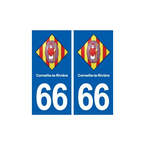 66 Corneilla-la-Rivière blason autocollant plaque stickers ville
