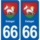 66 Estagel blason autocollant plaque stickers ville