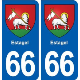 66 Estagel blason autocollant plaque stickers ville