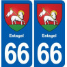 66 Estagel blason autocollant plaque stickers ville