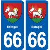 66 Estagel blason autocollant plaque stickers ville