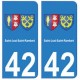 42 Saint-Just-Saint-Rambert autocollant plaque blason armoiries stickers département