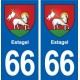 66 Estagel blason autocollant plaque stickers ville