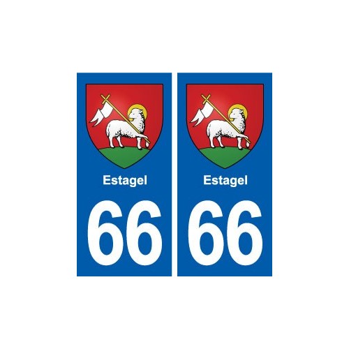 66 Estagel blason autocollant plaque stickers ville
