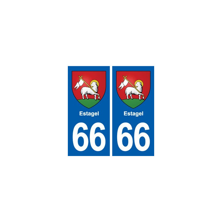 66 Estagel blason autocollant plaque stickers ville