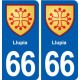 66 Llupia blason autocollant plaque stickers ville