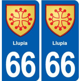 66 Llupia blason autocollant plaque stickers ville
