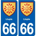 66 Llupia blason autocollant plaque stickers ville