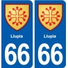 66 Llupia blason autocollant plaque stickers ville