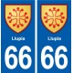 66 Llupia blason autocollant plaque stickers ville