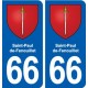 66 Saint-Paul-de-Fenouillet blason autocollant plaque stickers ville