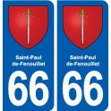 66 Saint-Paul-de-Fenouillet blason autocollant plaque stickers ville