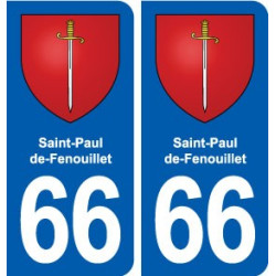 66 Saint-Paul-de-Fenouillet blason autocollant plaque stickers ville