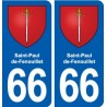 66 Saint-Paul-de-Fenouillet blason autocollant plaque stickers ville
