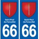 66 Saint-Paul-de-Fenouillet blason autocollant plaque stickers ville