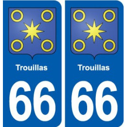 66 Trouillas blason autocollant plaque stickers ville