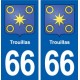 66 Trouillas blason autocollant plaque stickers ville