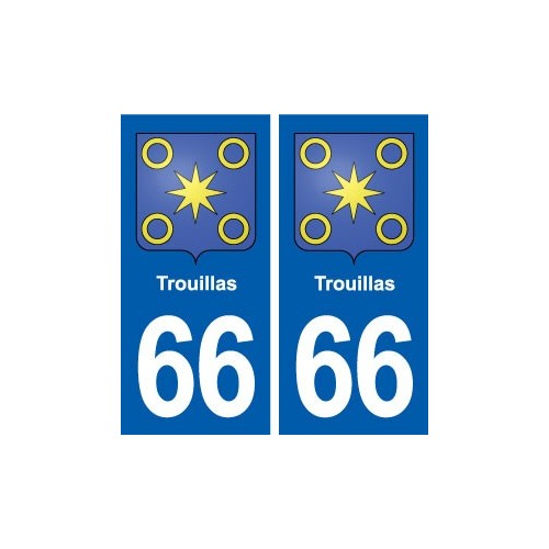 66 Trouillas blason autocollant plaque stickers ville
