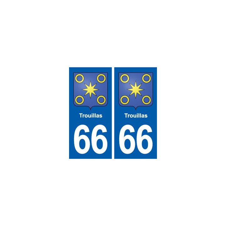 66 Trouillas blason autocollant plaque stickers ville