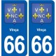 66 Vinça blason autocollant plaque stickers ville