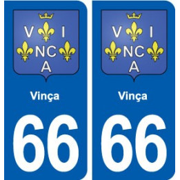66 Vinça blason autocollant plaque stickers ville